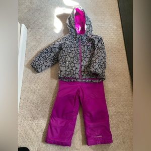 Columbia ski snow jacket bibs set 3T
